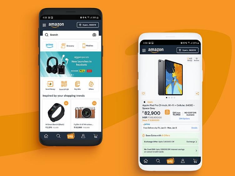 Modern ecommerce mobile homepage design showing shopping categories, product offers, and responsive mobile layout.